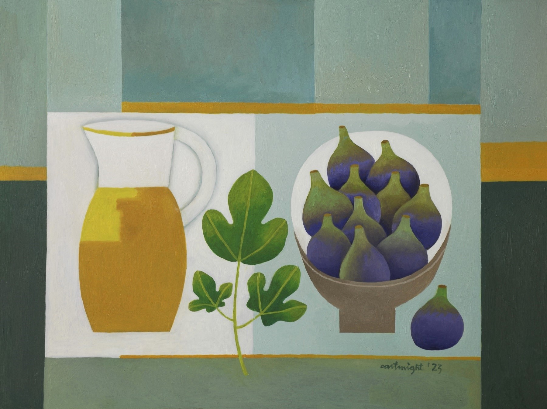 still life with figs and a jug by reg cartwright 2023