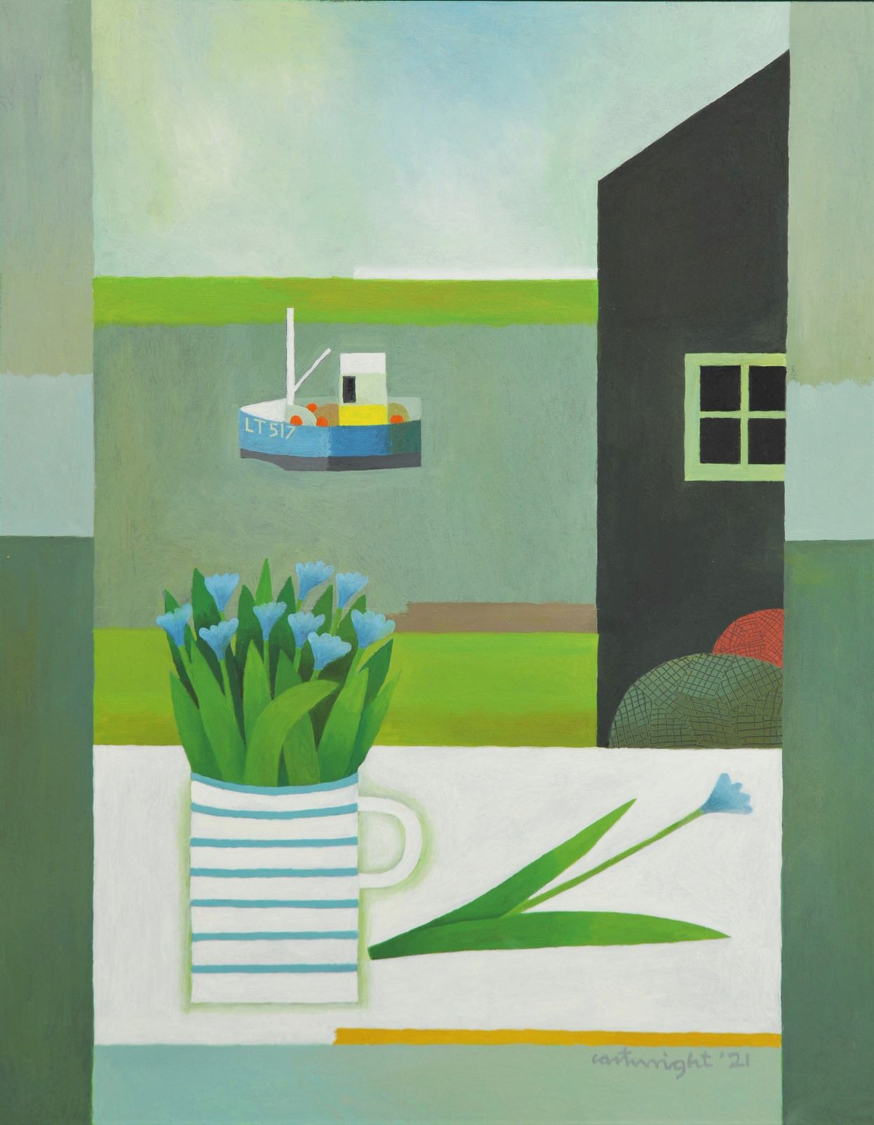 Estuary Landscape With Flowers by reg cartwright 2021