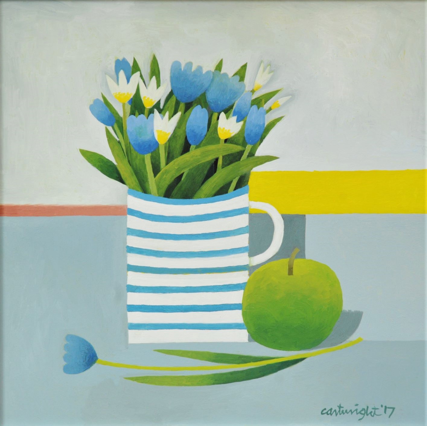 Painting by Reg Cartwright- Still Life with Mug of Flowers