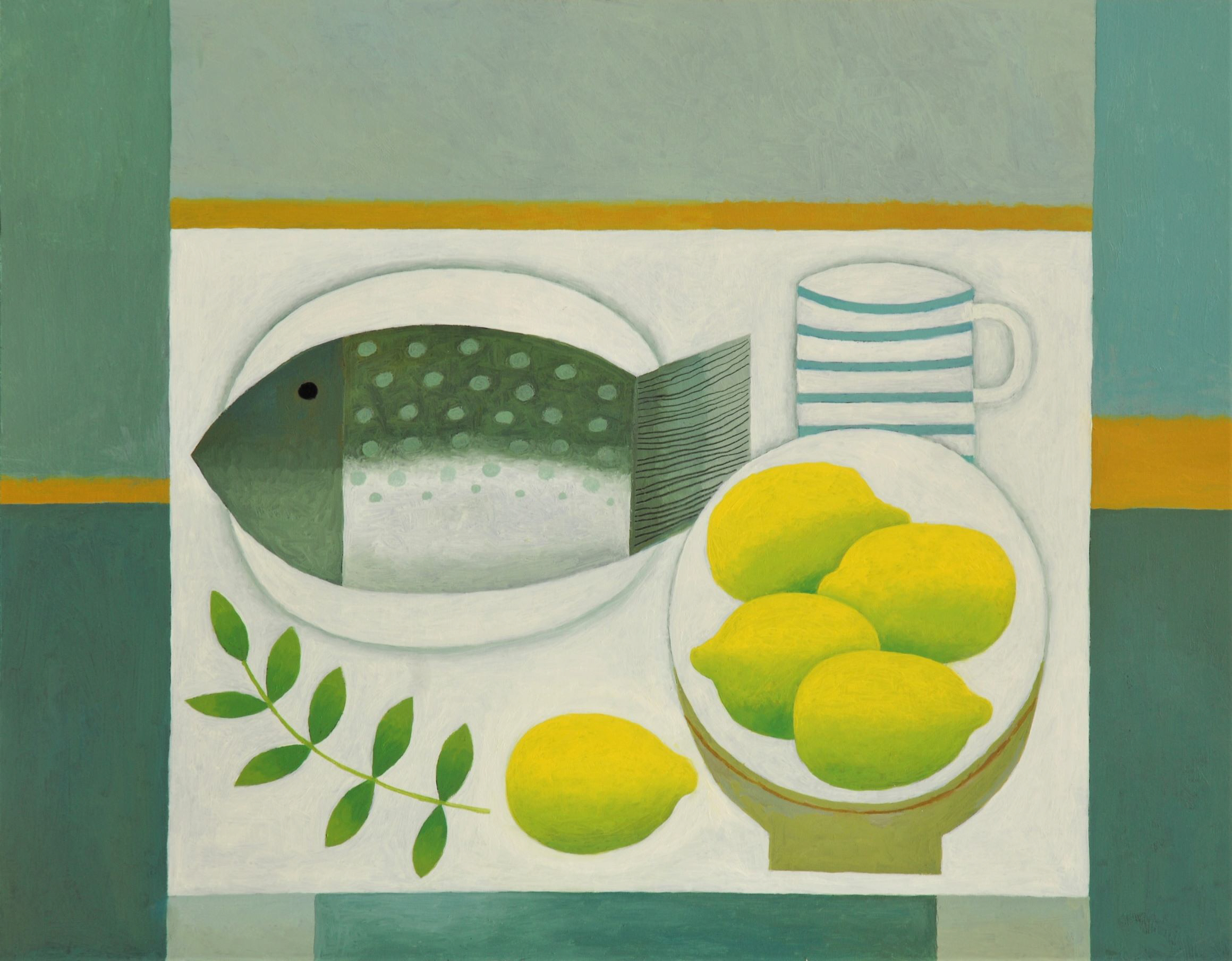 Still Life With Fish And Lemons painting by Reg Cartwright 2021