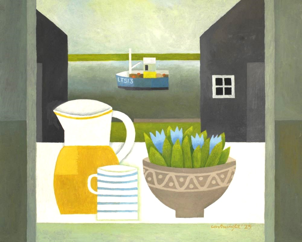 coastal still life painting reg cartwright 2025