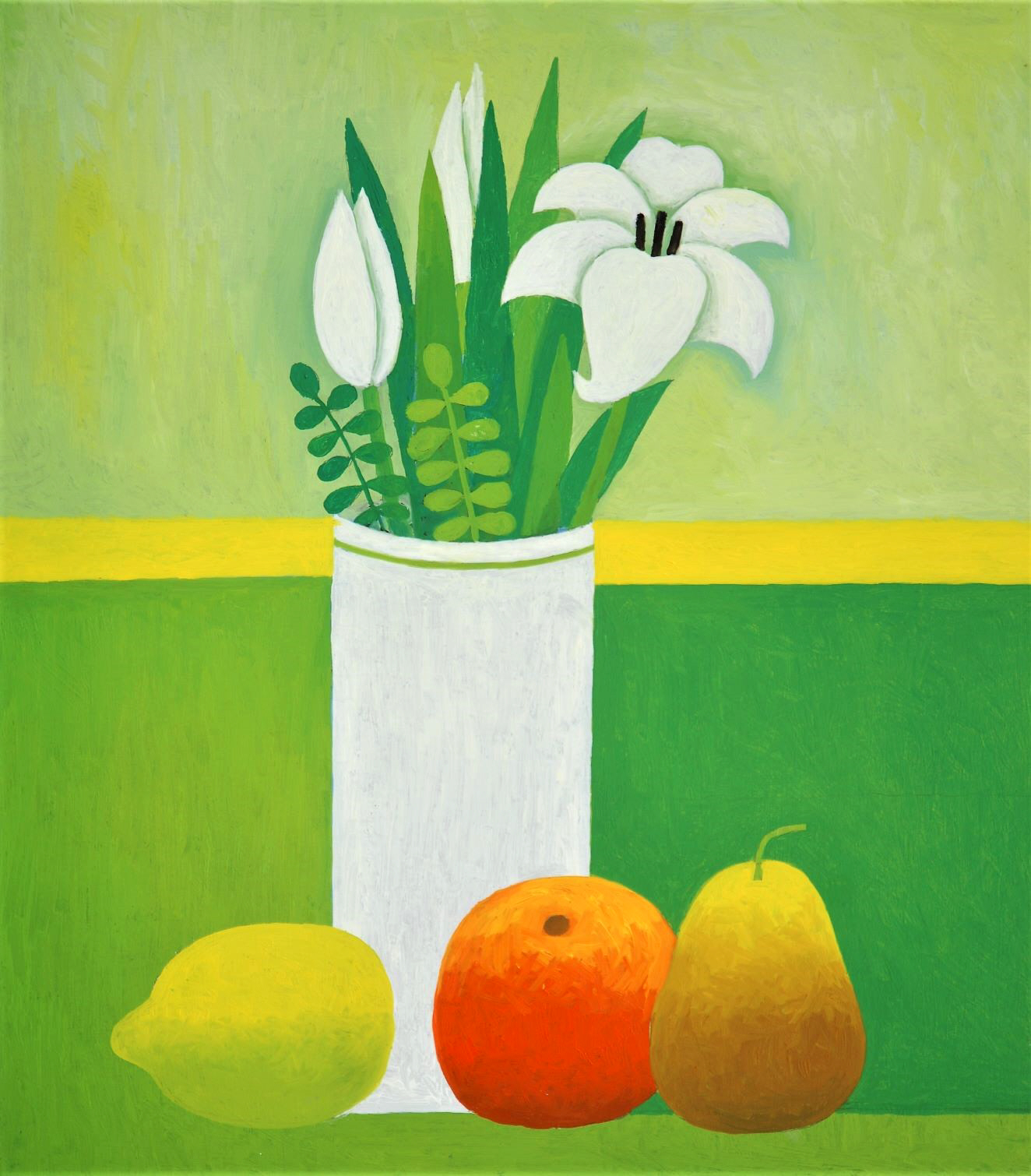 lilies with fruit painting