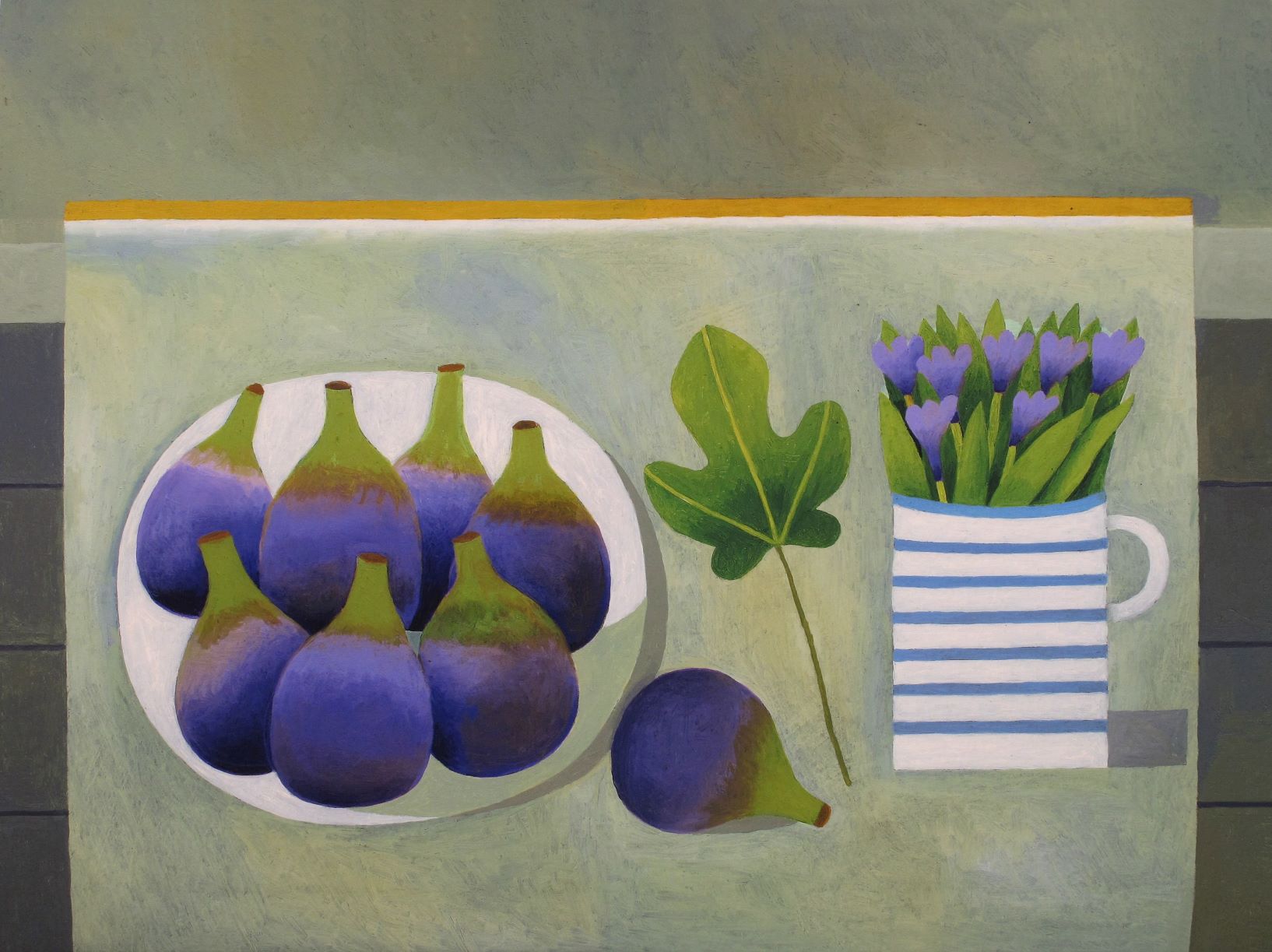 Still life with figs. Painted by Reg Cartwright 2021
